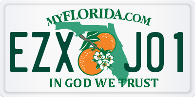 FL license plate EZXJ01