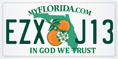 FL license plate EZXJ13