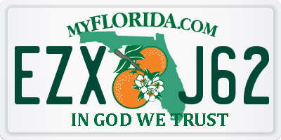 FL license plate EZXJ62