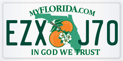 FL license plate EZXJ70