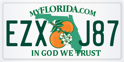 FL license plate EZXJ87