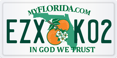 FL license plate EZXK02