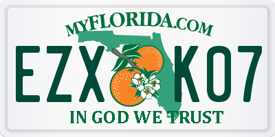 FL license plate EZXK07