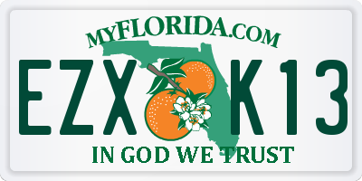 FL license plate EZXK13