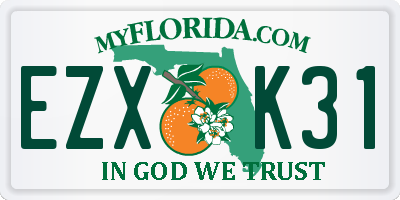 FL license plate EZXK31