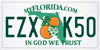 FL license plate EZXK50