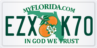 FL license plate EZXK70