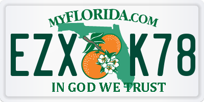 FL license plate EZXK78