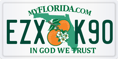 FL license plate EZXK90