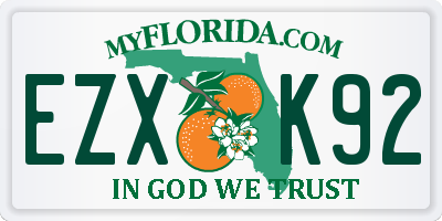 FL license plate EZXK92