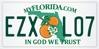 FL license plate EZXL07