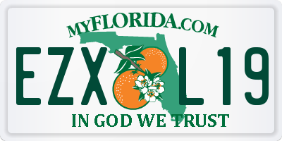 FL license plate EZXL19