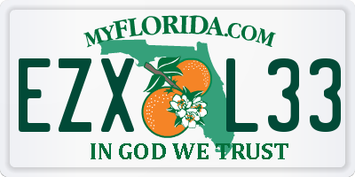 FL license plate EZXL33