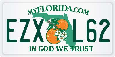 FL license plate EZXL62