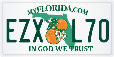 FL license plate EZXL70