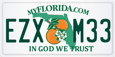 FL license plate EZXM33