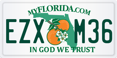 FL license plate EZXM36