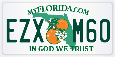 FL license plate EZXM60