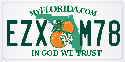 FL license plate EZXM78