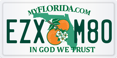 FL license plate EZXM80