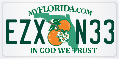 FL license plate EZXN33