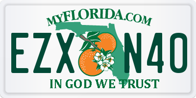 FL license plate EZXN40