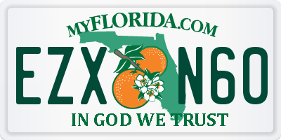 FL license plate EZXN60