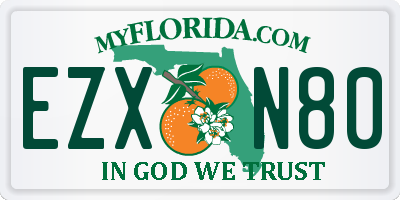 FL license plate EZXN80