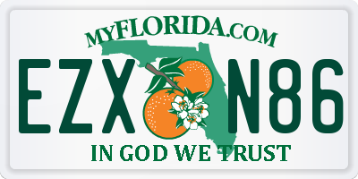 FL license plate EZXN86