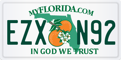 FL license plate EZXN92