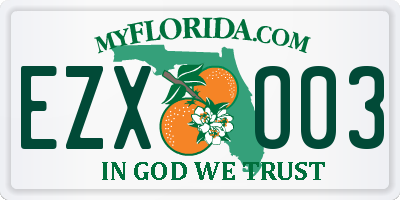 FL license plate EZXO03