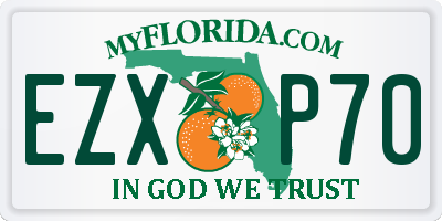 FL license plate EZXP70