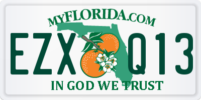 FL license plate EZXQ13