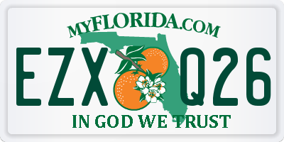 FL license plate EZXQ26