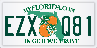 FL license plate EZXQ81