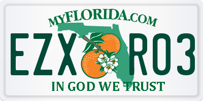 FL license plate EZXR03