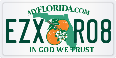 FL license plate EZXR08