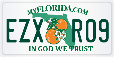 FL license plate EZXR09