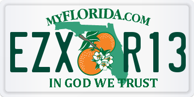 FL license plate EZXR13