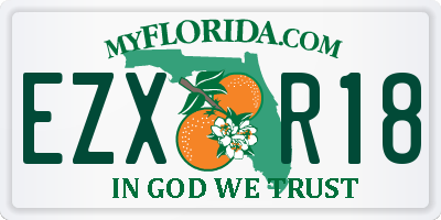 FL license plate EZXR18