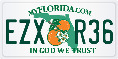 FL license plate EZXR36