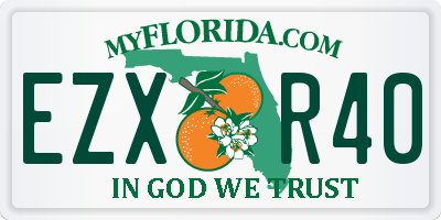 FL license plate EZXR40