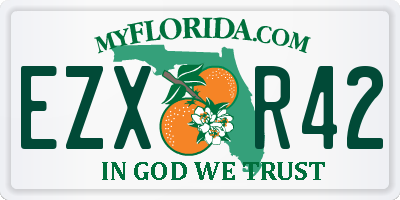 FL license plate EZXR42