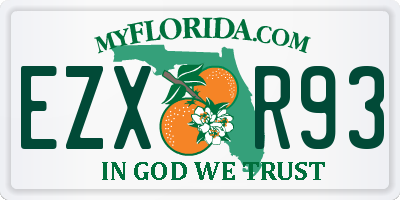 FL license plate EZXR93