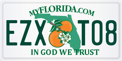 FL license plate EZXT08