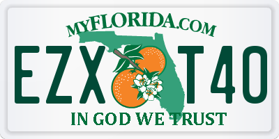 FL license plate EZXT40