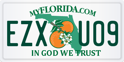 FL license plate EZXU09