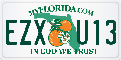 FL license plate EZXU13