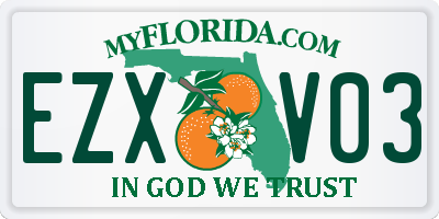 FL license plate EZXV03