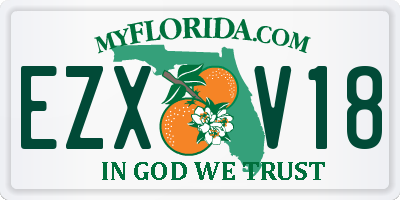 FL license plate EZXV18